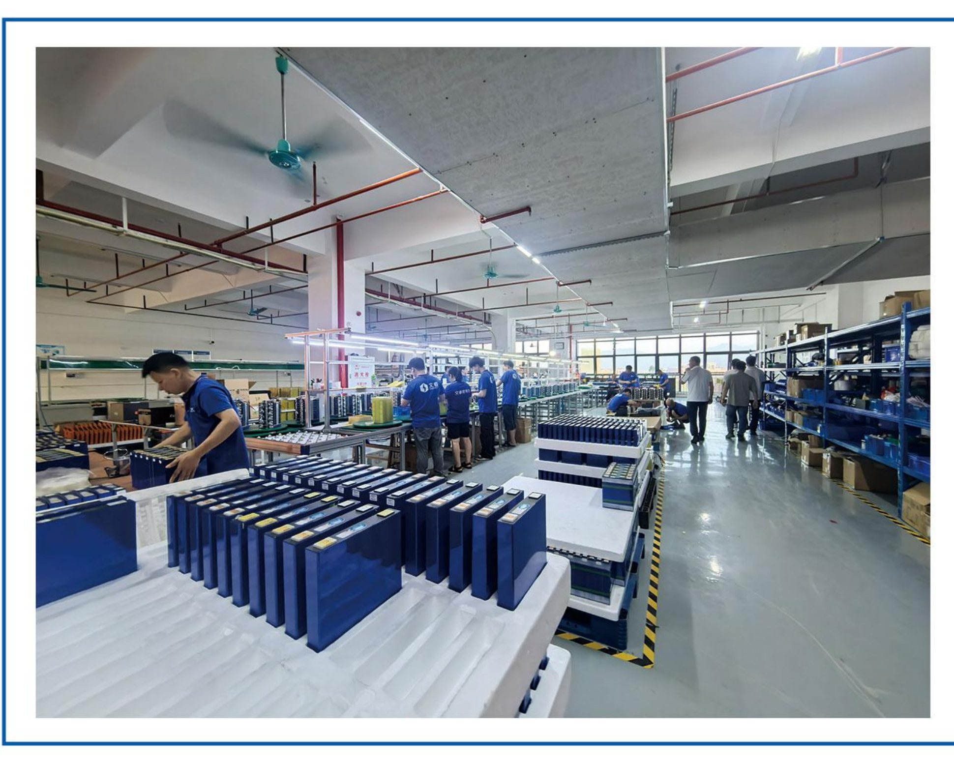 Battery assembly line inside the WENREY factory